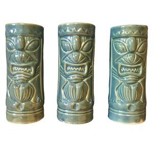 Set of 3 Mean Green Tiki Mugs